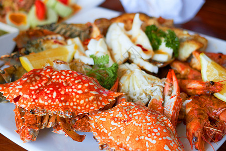 海鲜大盘餐厅地中海高清图片