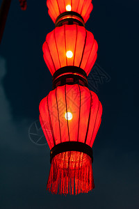 西安的白化红中国灯笼旅游蓝色旅行景观场景地标文化遗产石头建筑背景图片