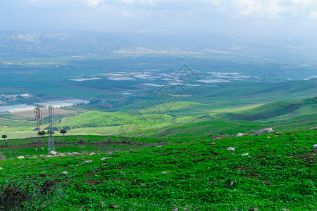 乔丹谷约旦河谷一景爬坡乡村农场天空旅行国家旅游场地全景风景背景