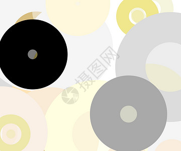 抽象灰色黄色圆圈插图背景黑色气泡灰黄色几何学白色背景图片