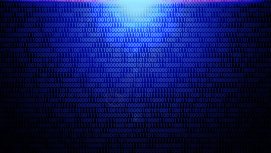 点光源带有渐变光的蓝色主题中的随机二进制代码背景 ver数字校正电脑屏幕黑色数据色彩光源显示器矩形背景