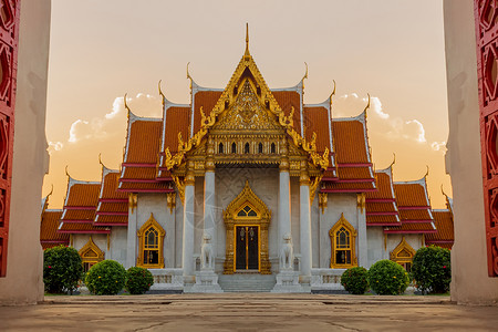 菲特森马布尔寺庙最佳旅游 泰国曼谷马加马博菲特港背景