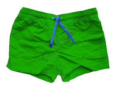 孤立的绿色运动短裤背景图片