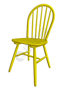 孤立的塑料椅 - 黄色背景图片