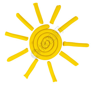 可塑性太阳气候阳光气象白色玩具黄色橡皮泥天气预报晴天背景图片