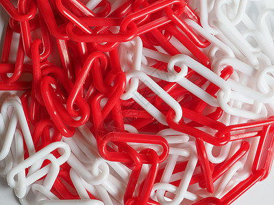 红色塑料红色白色警报链警告安全链接危险信号塑料风险背景