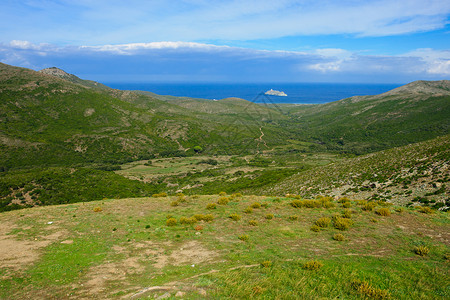 Cap Corse 浮景海景假期海岸线旅行岩石悬崖大礼包灯塔蓝色海岸背景图片