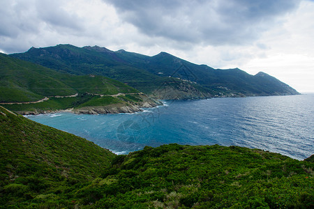 Cap Corse 浮景风景海岸蓝色假期支撑旅行天空绿色大礼包马戏团背景图片