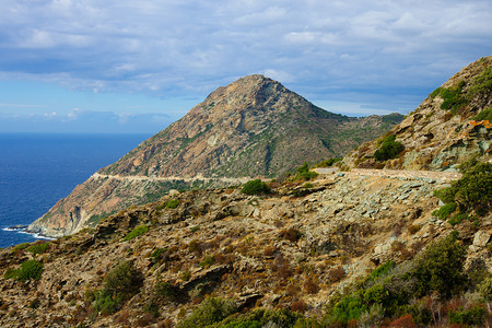 Cap Corse 浮景海岸天空假期风景蓝色旅行绿色大礼包马戏团支撑背景图片