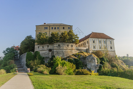 维斯普雷姆韦兹普林白色旅游城堡天空城市旅行主教景观爬坡地标背景