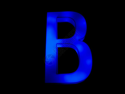 霓虹灯字母B型蓝色亮色信B背景