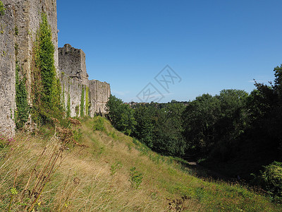 切普斯托城堡威尔士语筑城高清图片