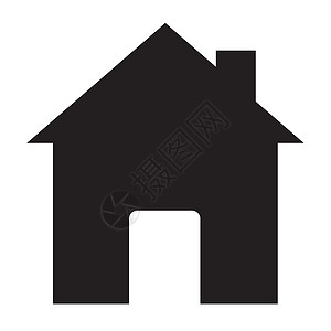 倒塌房子图标房子的标志 白色背景上的房子图标 扁平化设计建造网站手势黑色抵押建筑学夹子小屋互联网财产背景