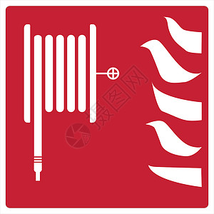 白色背景上的消防安全图标 消防设备标志 佛罗里达州收藏灭火器质量标签玻璃插图塑料植物国际红色背景图片