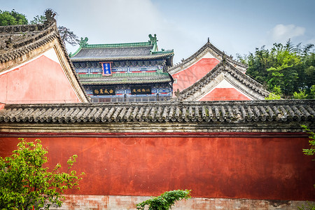 中国武当修道院国家公园宗教寺庙背景图片