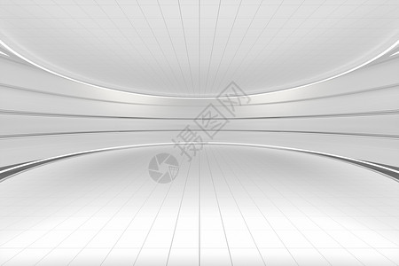 白色圆形房间未来派结构3d 渲染建筑学几何平台音乐会公寓陈列室展示建筑科幻工作室背景图片