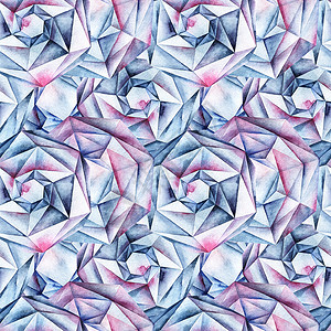 水彩钻石水晶花纹墙纸珠宝锆石反射手绘几何学石头边缘绘画折射背景图片