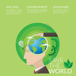 拯救世界环境日活动海报的世界概念 有环保理念的人背景图片
