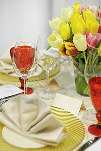 色彩多彩的喜宴桌婚礼装饰服务桌布风格派对银器白色婚姻餐饮背景图片