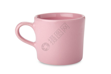 粉红杯咖啡店空白白色小路粉色边界反射餐具早餐杯子背景图片