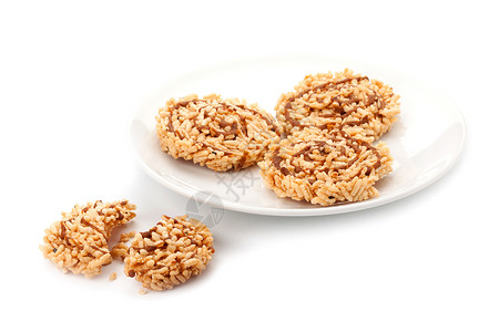 大米饼干裂缝早餐种子谷物饮食食物宏观粮食营养小吃背景图片