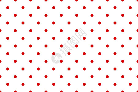 纺织品的经典圆点无缝矢量图案 红色圆圈图形插图白色背景背景图片