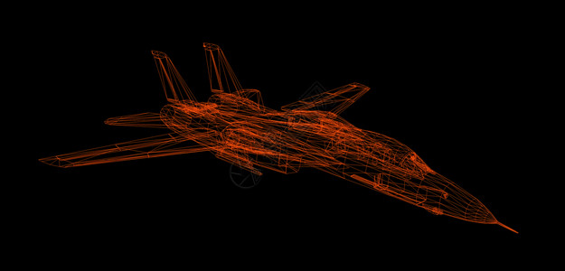 黑线框黑色隔离的飞机线模型  3D Renderin飞机车辆骨骼插图渲染3d照片工程艺术工艺背景