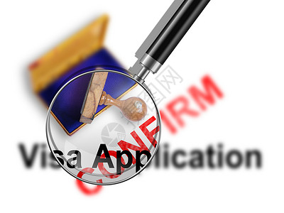 签证申请外国放大镜法律护照邮票红色旅游学生文档国际背景图片