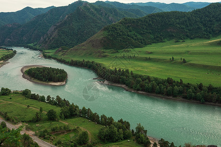 家国同欢庆Altai山的CheChikish瀑布假期溪流风景环境森林顶峰石头岩石旅行野生动物背景