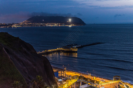 利马秘鲁海景图天空海滩白色全景游客公园城市海洋建筑学正方形背景图片