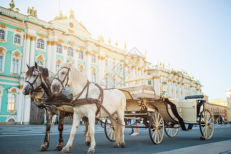 俄罗斯圣彼得堡宫宫广场的埃米切奇地标建筑人员雕塑柱子帝国观光教练游客秀场背景图片