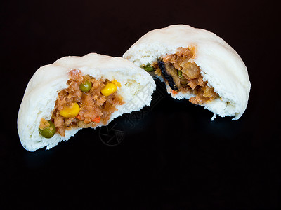 装玉米蔬菜装在素食者蒸汽锅里白色食物文化玉米饺子义者美食面团包子背景
