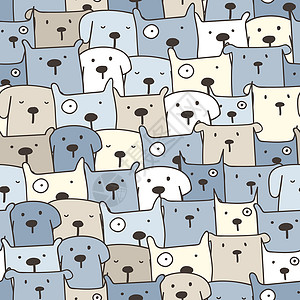 贵宾泰迪可爱的狗无缝图案背景 矢量图打印手绘纺织品宠物动物绘画乐趣贵宾小狗包装插画