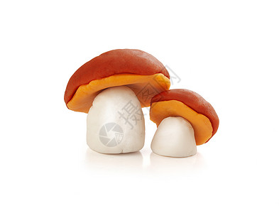 香味可塑胶类蘑菇收成植物群玩具游戏白色面团食物植物创造力孩子背景图片