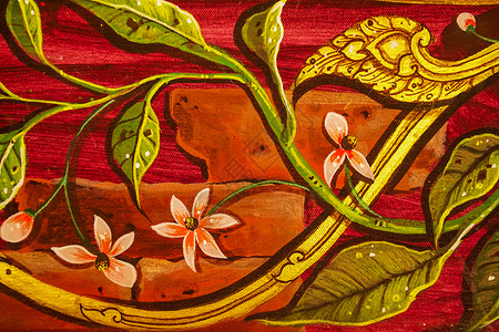 的彩色泰国壁画色彩饱和色文化工品绘画艺术纹理背景图片