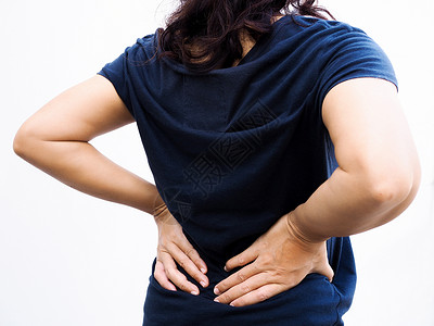 泰国的亚洲女人 腰痛 背痛高清图片
