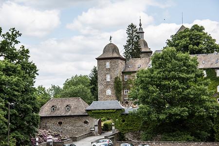 塞东施内伦堡城堡堡垒天空历史建筑蓝色工厂石工旅游绿色参加者背景图片