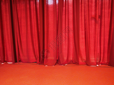红色幕幕幕背景纺织品衣服窗帘展示织物剧院背景图片