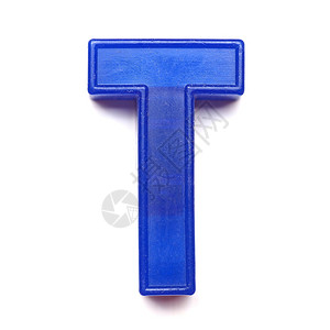 磁性大写字母 T塑料玩具游戏字体白色蓝色邮政案件字符字母背景图片