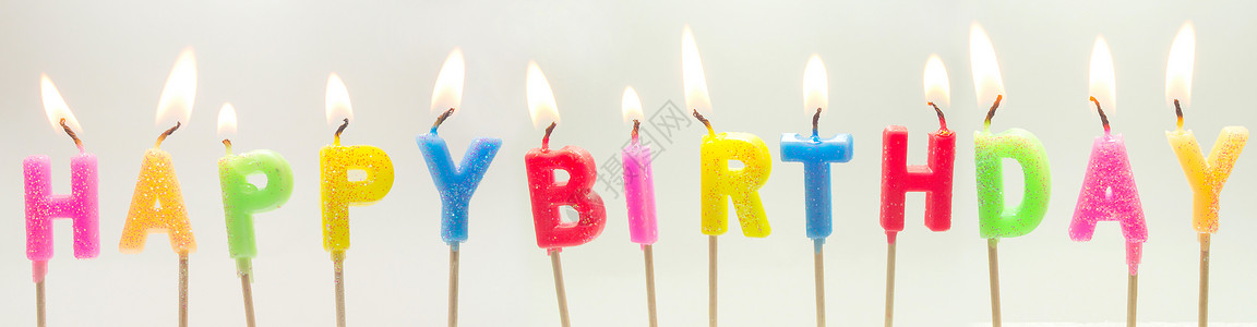 生日快乐 多彩的蜡烛背景图片