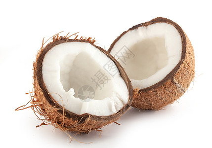 孤立椰子棕色食物刹车收成坚果水果热带白色背景图片