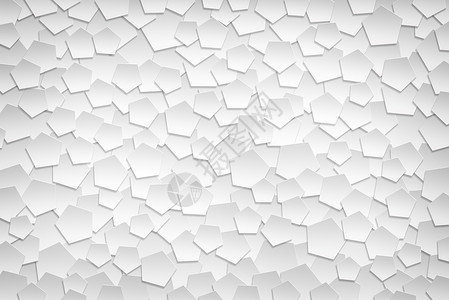 抽象的 3D 白色五边形图案背景插图墙纸横幅灰色背景图片