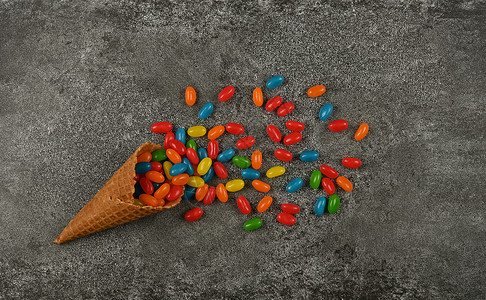 多颜色果冻豆 冰淇淋甜瓜高清图片