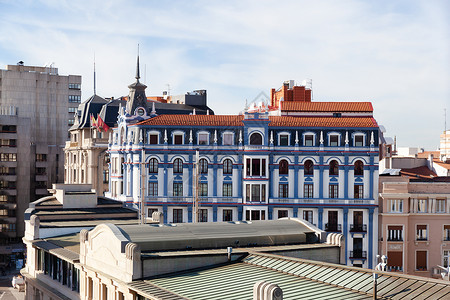 卡斯蒂利亚和莱昂西班牙里昂Alfonso V旅馆旅游建筑学历史性房子景观纪念碑历史窗户大猩猩喷泉背景