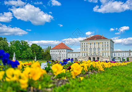 宁芬堡宫德国慕尼黑尼芬堡宫花园游客历史性建筑学城堡公园皇家旅行建筑纪念碑背景
