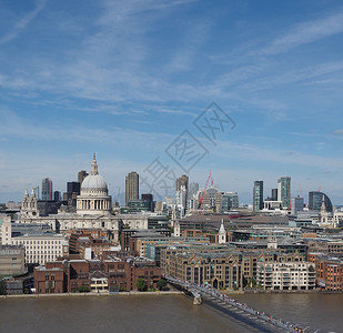 伦敦泰晤士河联盟天际英语全景场景背景图片