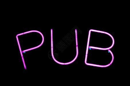 尼恩酒吧标志霓虹灯公共场所啤酒背景粉色黑色房子背景图片