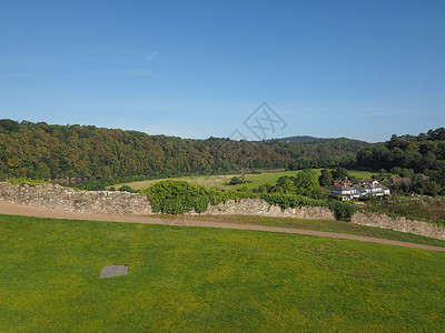 昆特Chepstow农村情况全景天际场景联盟绿色背景