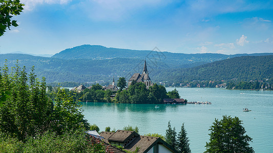 奥地利沃特西湖高清图片