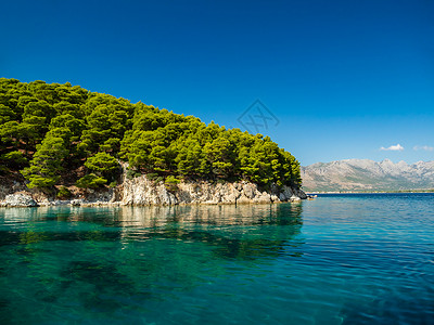 卡斯卡达希腊爱奥尼亚海景旅行旅游热带天空蓝色假期海岸悬崖天蓝色海湾背景